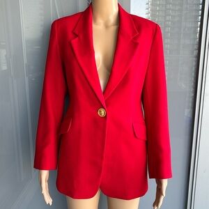 Vintage Fitted Red Blazer